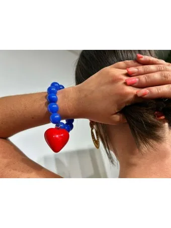 Pulsera Elástica Corazón HUCKEBA Azul Klein