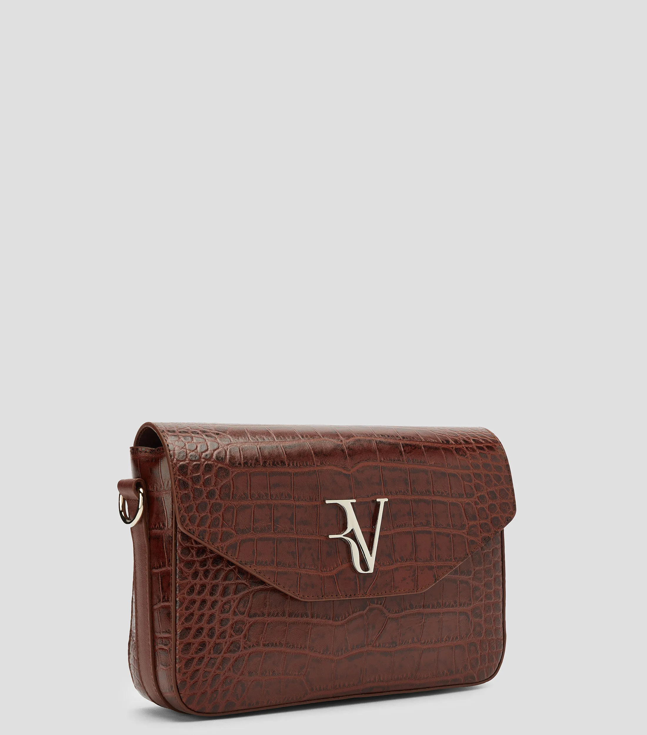 Roberto Verino Bolso crossbody en piel Café obscuro Miranda Animalskin Mujer