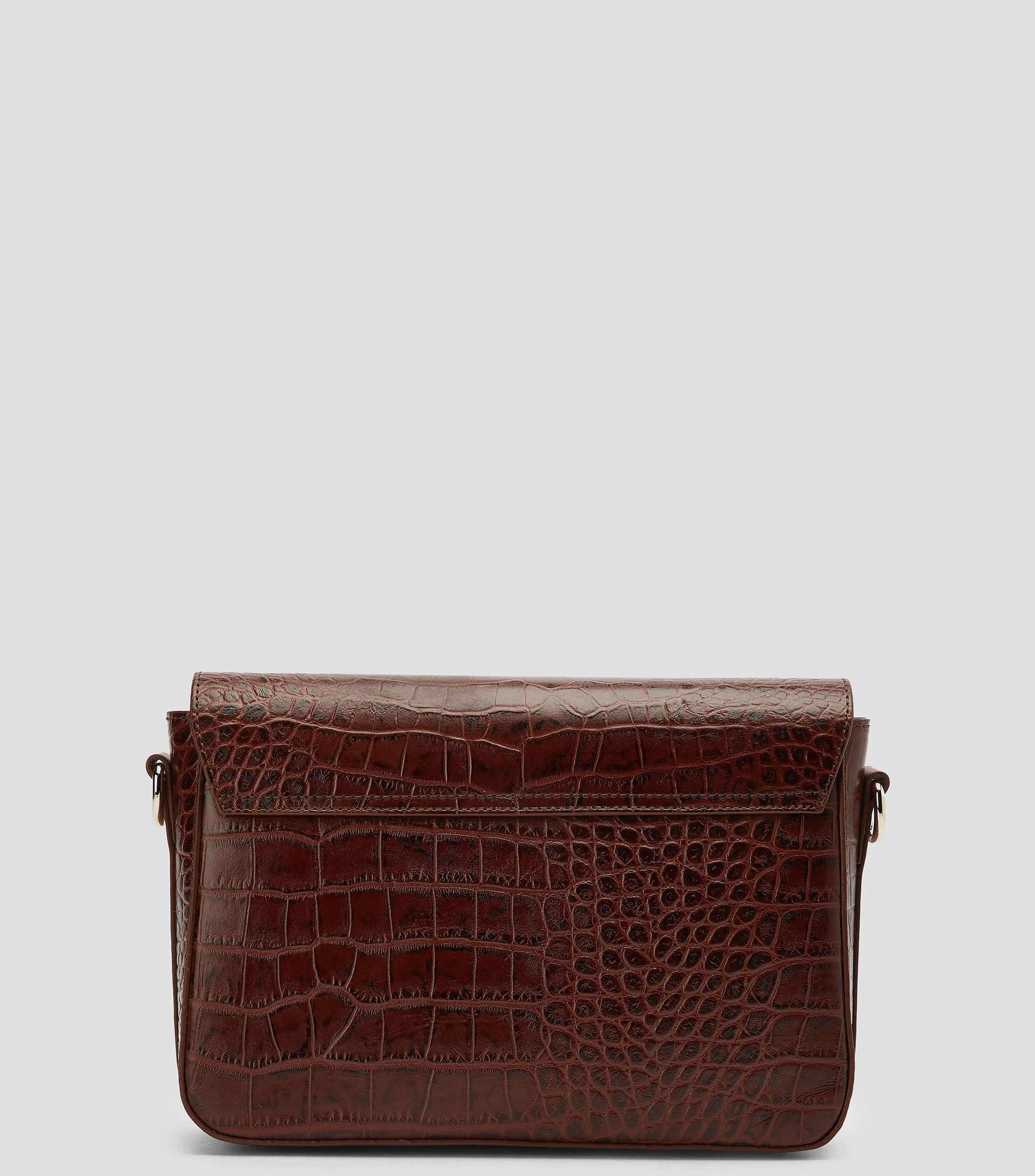 Roberto Verino Bolso crossbody en piel Café obscuro Miranda Animalskin Mujer