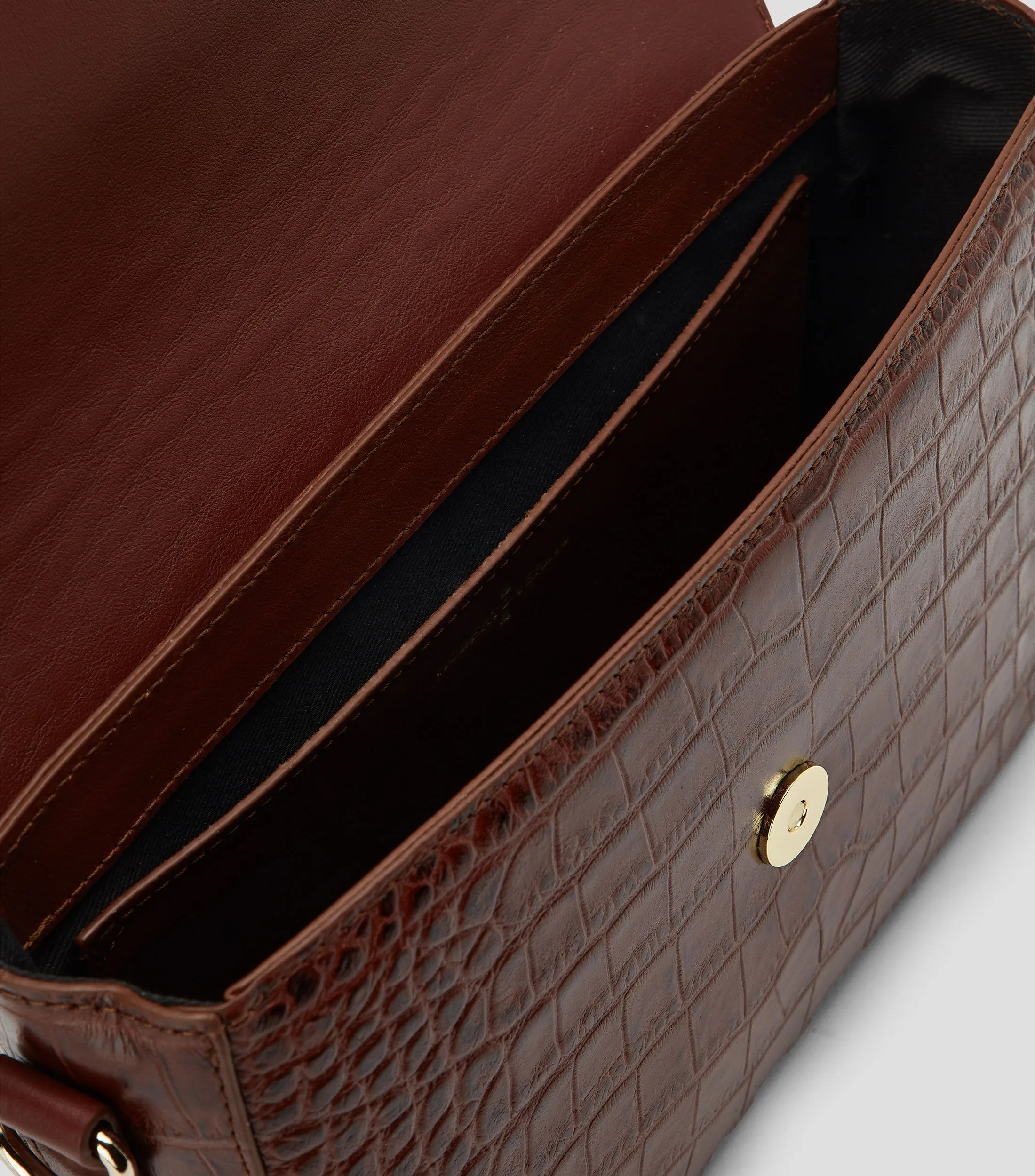Roberto Verino Bolso crossbody en piel Café obscuro Miranda Animalskin Mujer