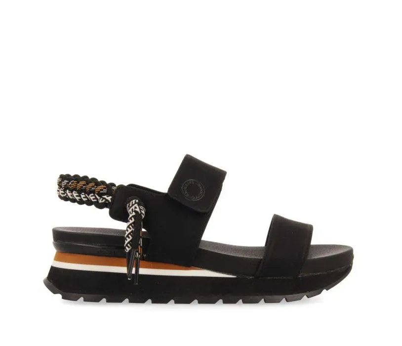 Sandalias deportivas GIOSEPPO AUSTELL negras con detalle trasero multicolor