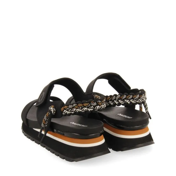 Sandalias deportivas GIOSEPPO AUSTELL negras con detalle trasero multicolor