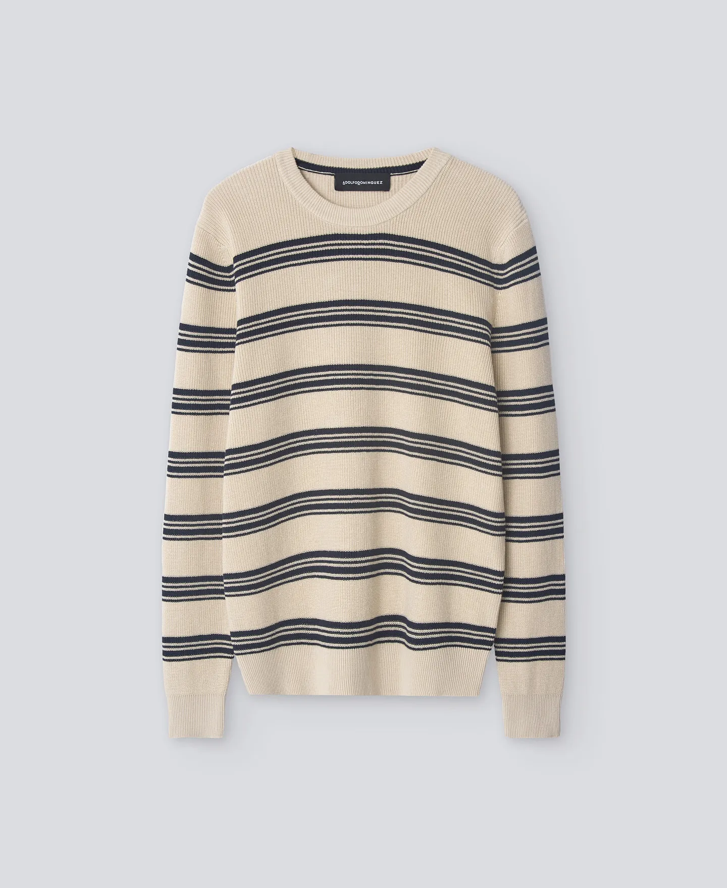 Striped linen and cotton sweater man
