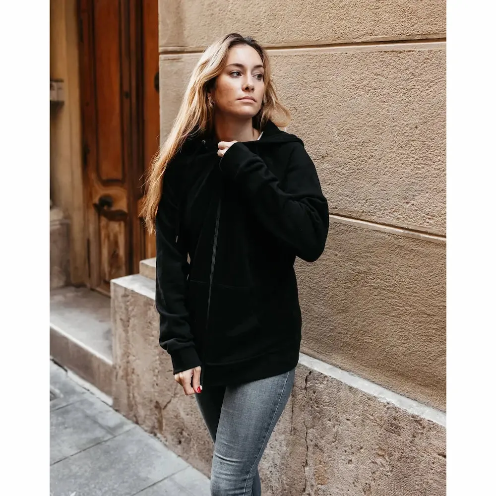 Sudadera cremallera negra • unisex