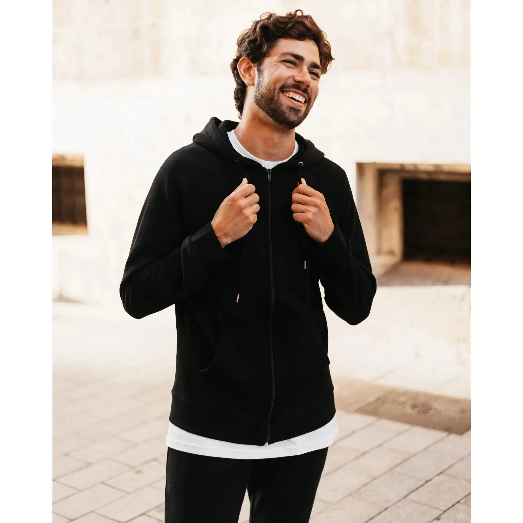 Sudadera cremallera negra • unisex