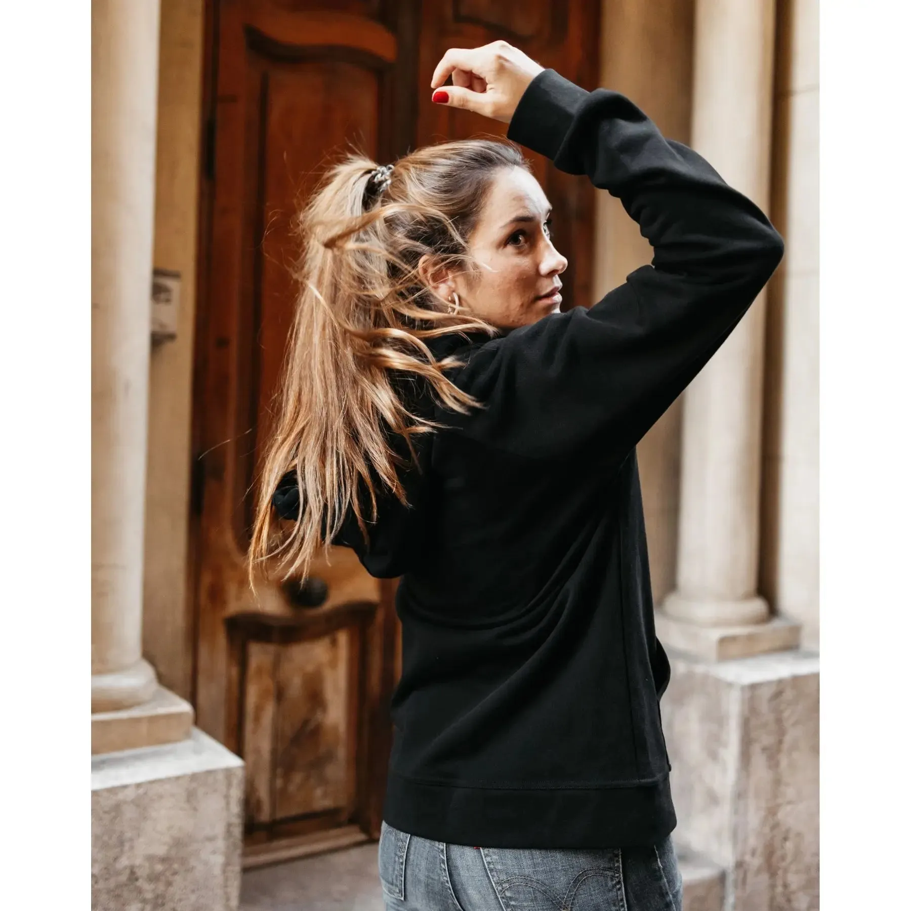 Sudadera cremallera negra • unisex