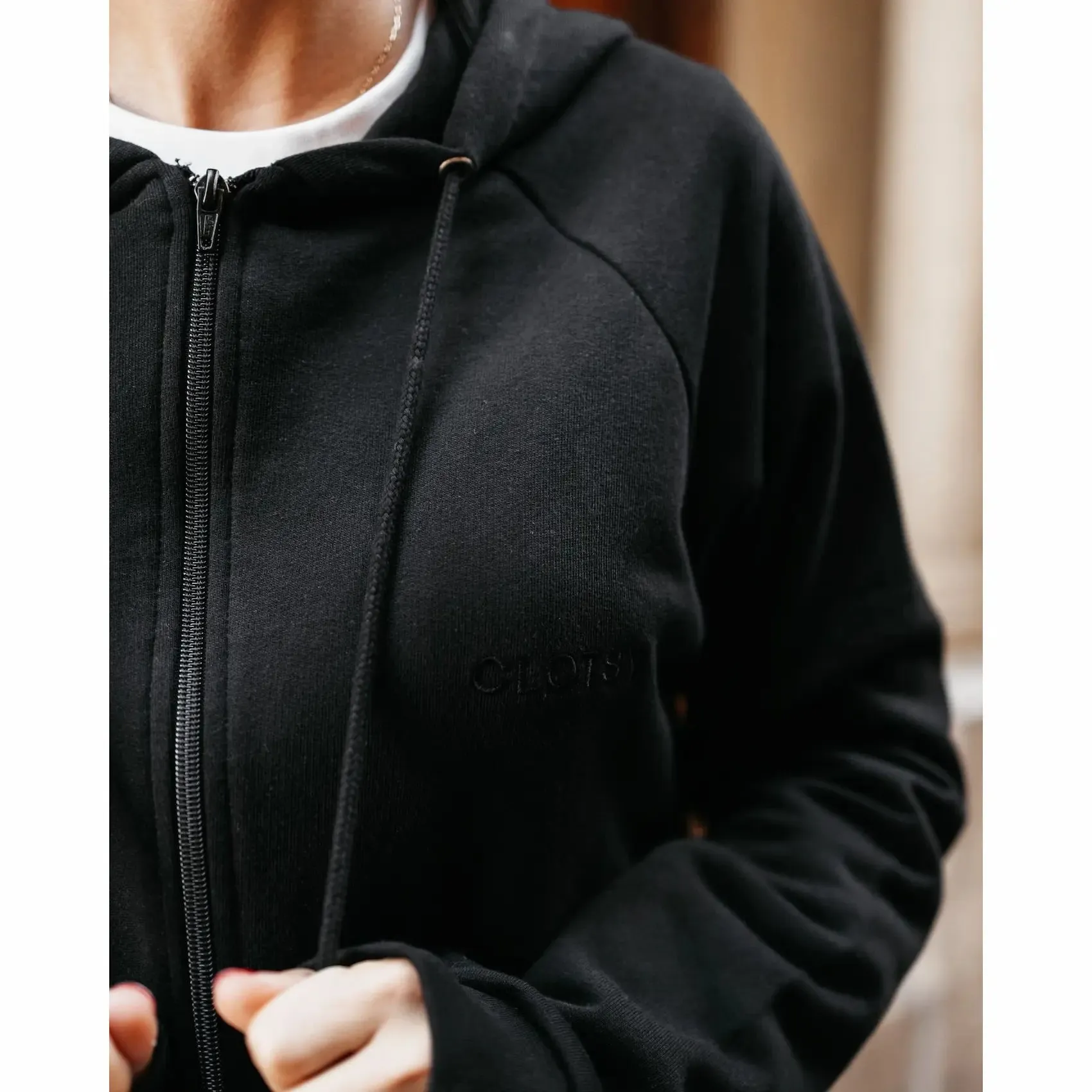 Sudadera cremallera negra • unisex