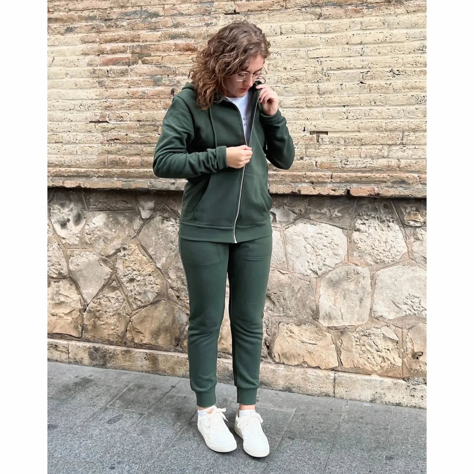 Sudadera cremallera verde • unisex