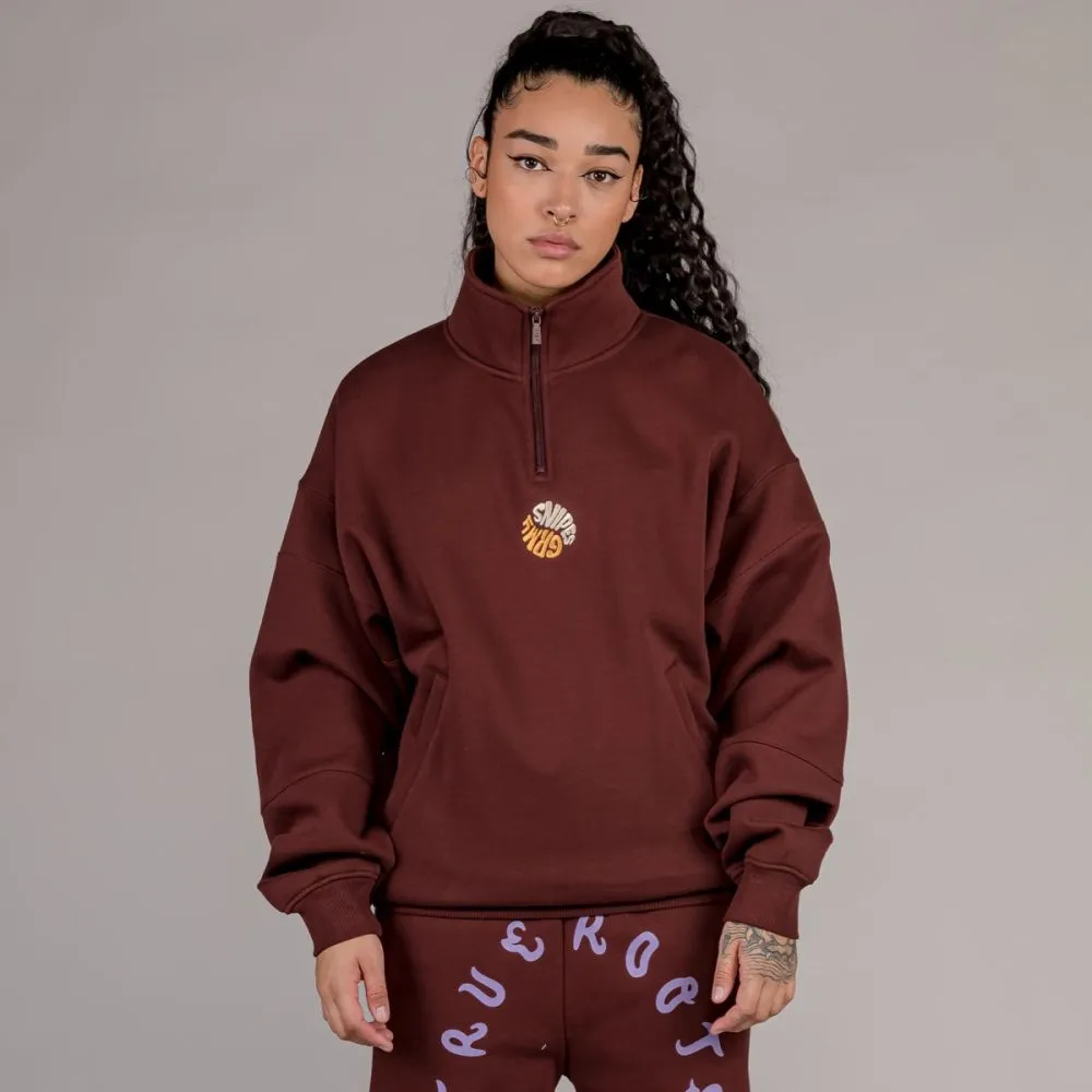 SUDADERA UNISEX GRIMEY "SNIPES X GRIMEY TRUE ROOTS" HIGH NECK  BROWN | FALL 22