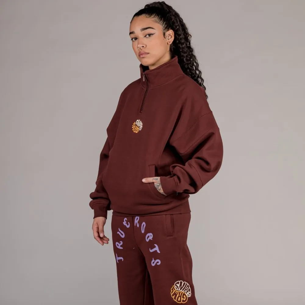 SUDADERA UNISEX GRIMEY "SNIPES X GRIMEY TRUE ROOTS" HIGH NECK  BROWN | FALL 22