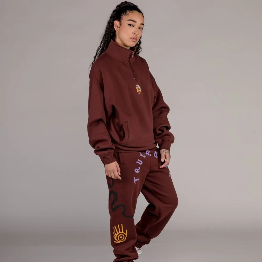 SUDADERA UNISEX GRIMEY "SNIPES X GRIMEY TRUE ROOTS" HIGH NECK  BROWN | FALL 22
