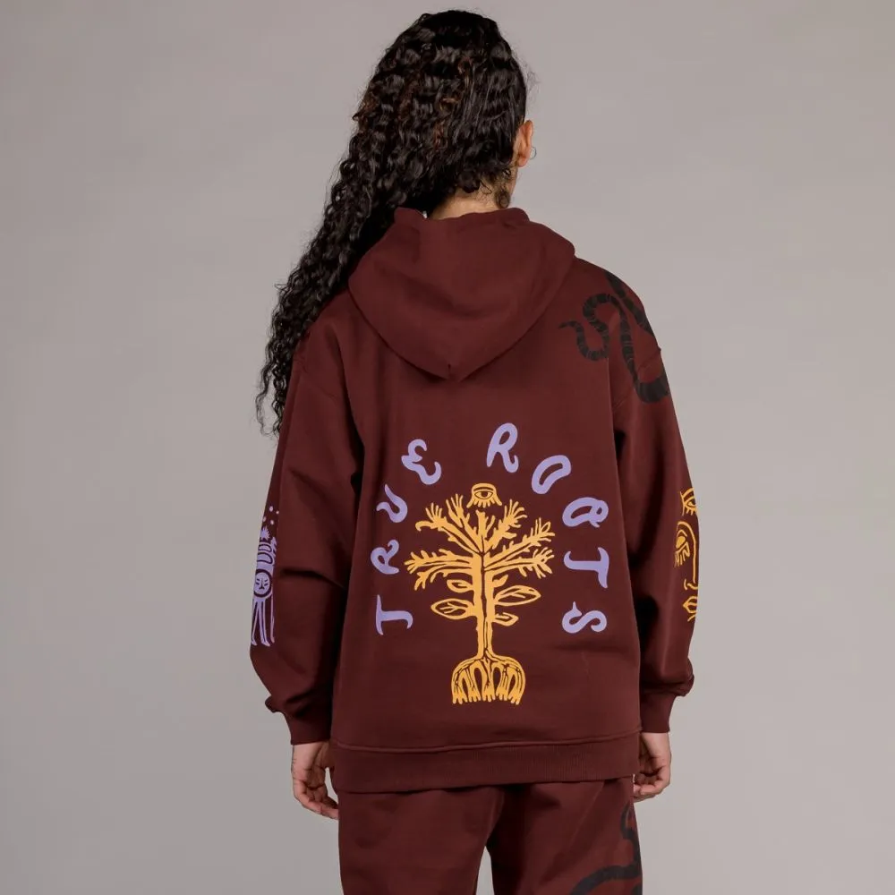 SUDADERA UNISEX GRIMEY "SNIPES X GRIMEY TRUE ROOTS" HOODIE  BROWN | FALL 22