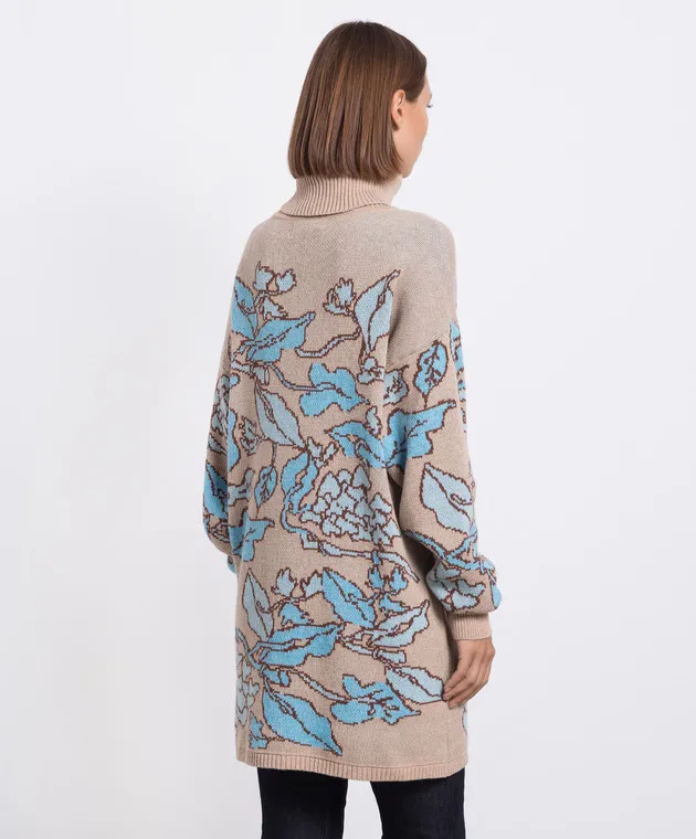 Twinset Brown sweater in a floral pattern
