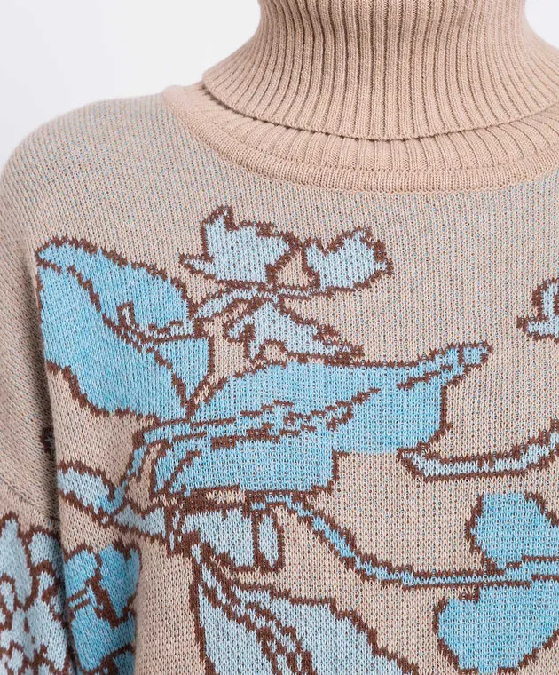 Twinset Brown sweater in a floral pattern