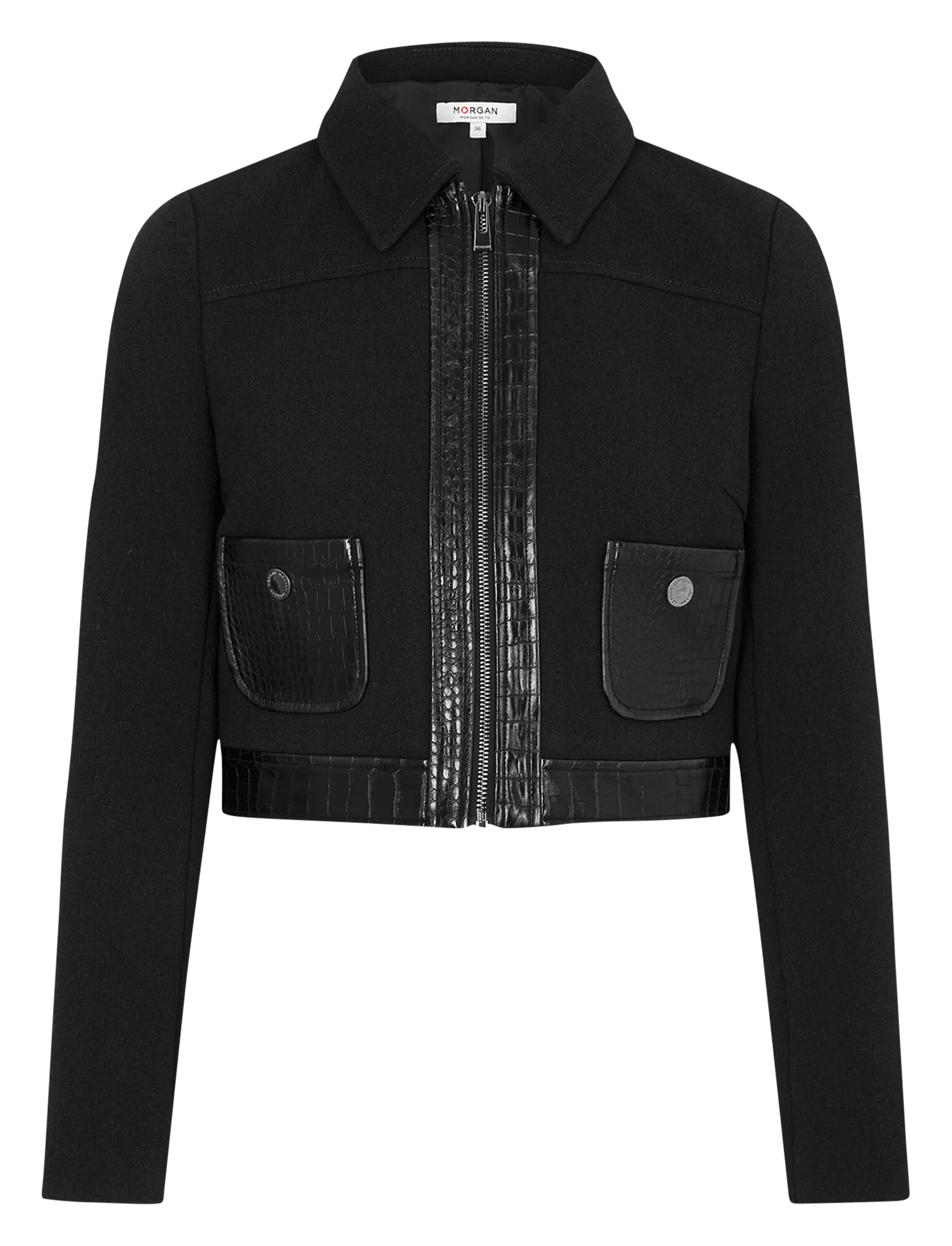 VARIN  CHAQUETA CORTA CON CUELLO DE CAMISA EN NEGRO