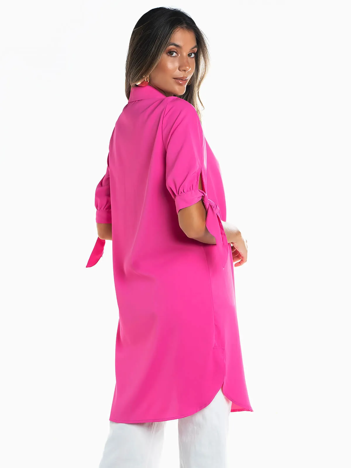 Vestido camisero manga 3/4