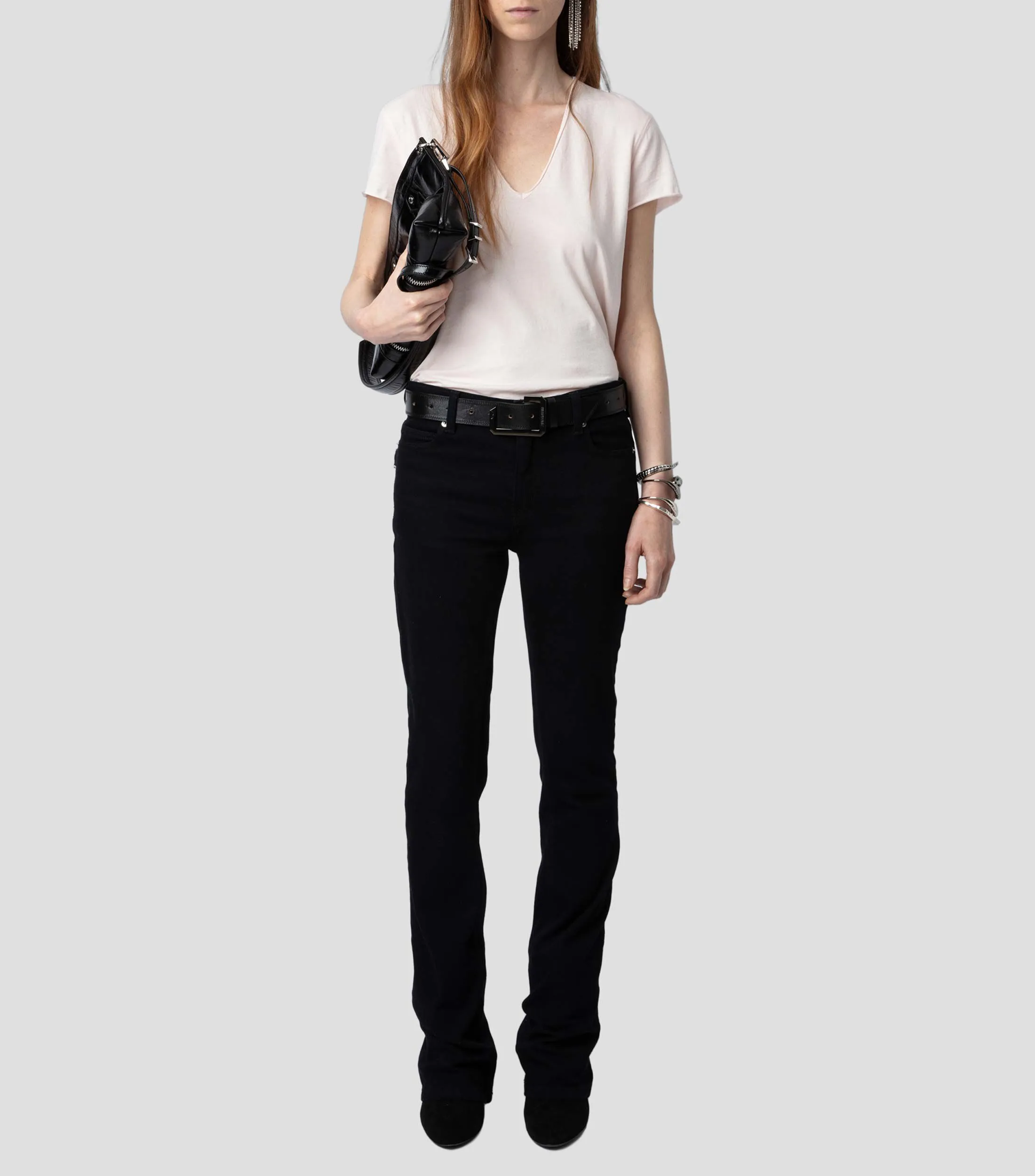 Zadig & Voltaire Playera cuello en V manga corta estampada Mujer