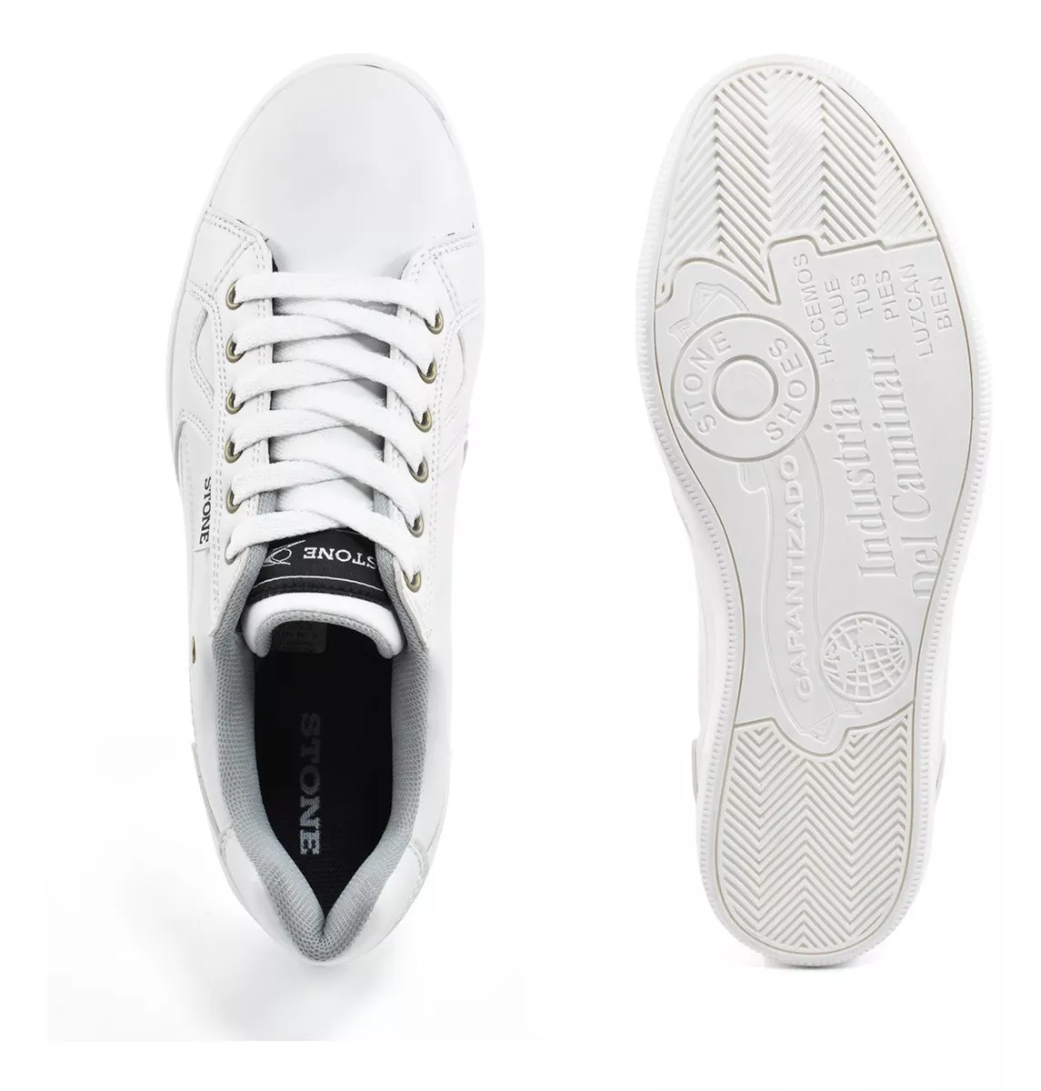 Zapatila Urbana Hombre Liviana Comoda Eco Cuero Stone 8022