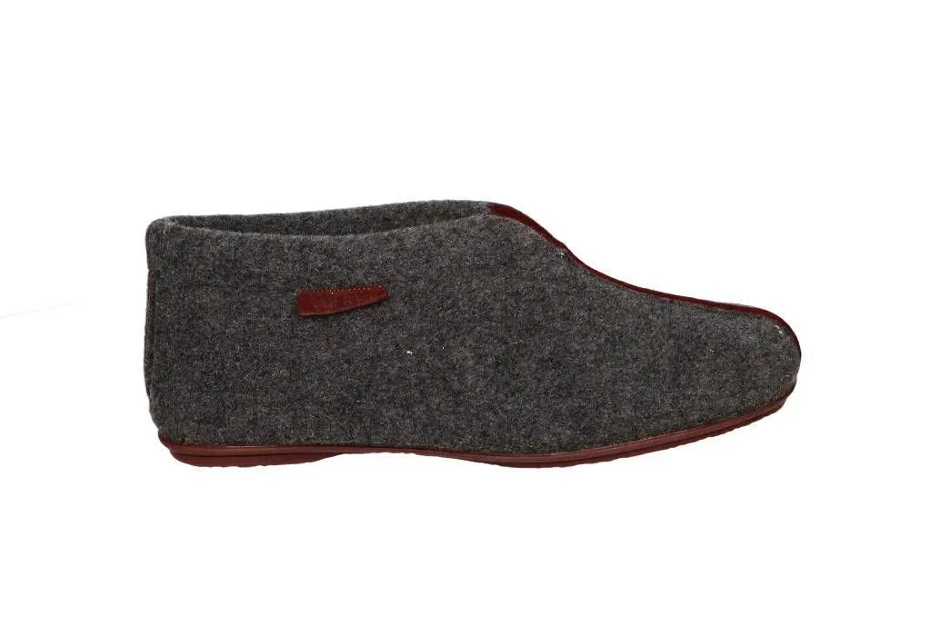 Zapatilla Abotinada Nordico Gris Linea Burdeos