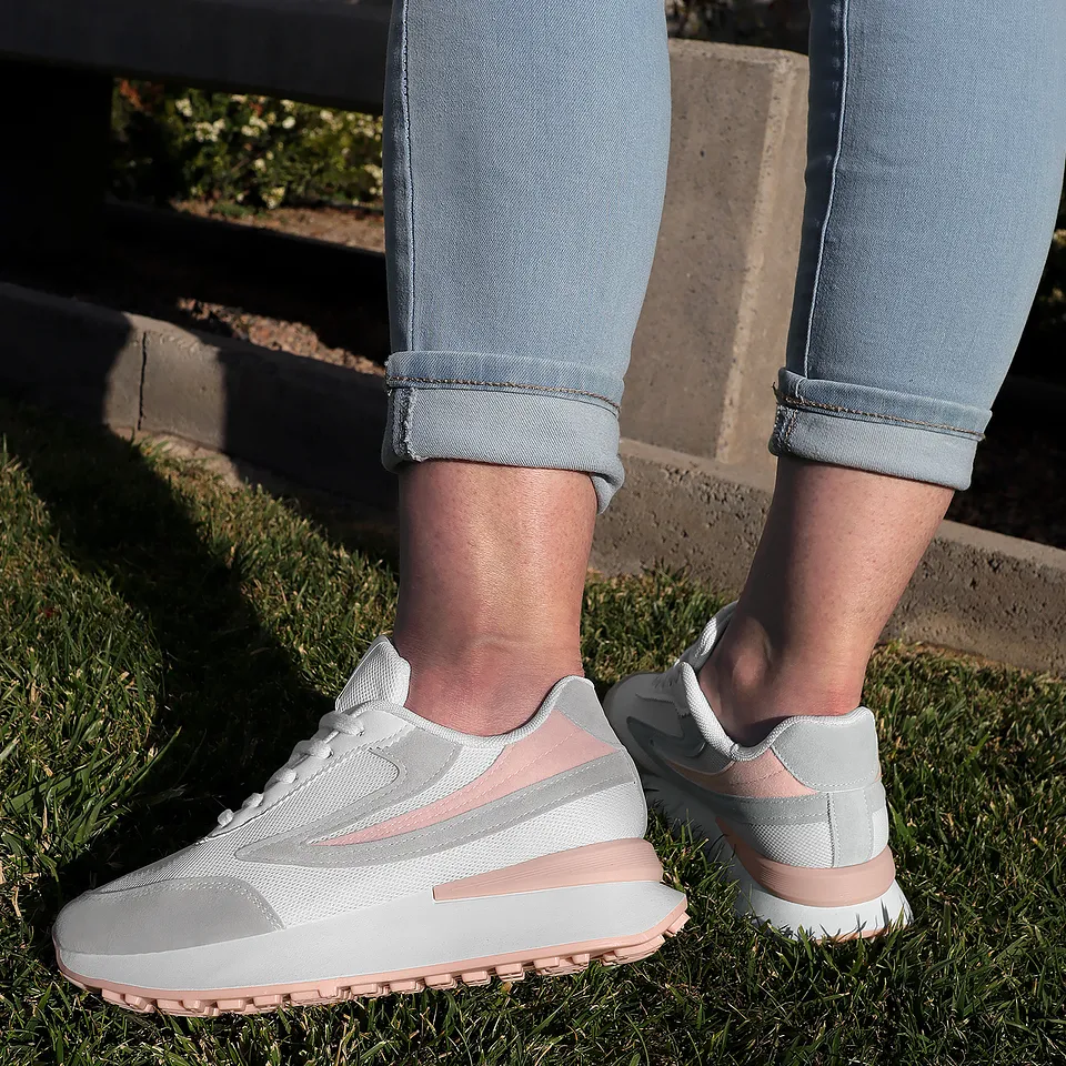 Zapatilla Balance 01 Blanca con Rosa
