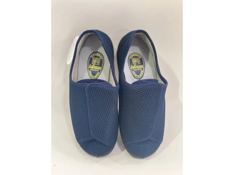 ZAPATILLA DE CASA ANATÓMICA CON VELCRO 76755 LA CADENA EN MARINO