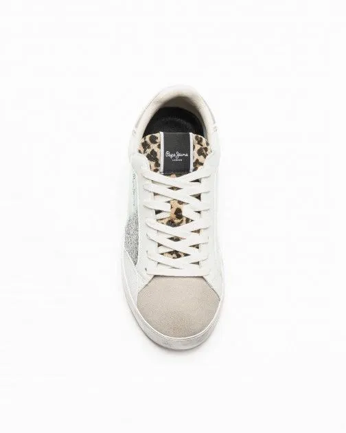 Zapatillas blancas Pepe Jeans London Lane Shine W Blanco