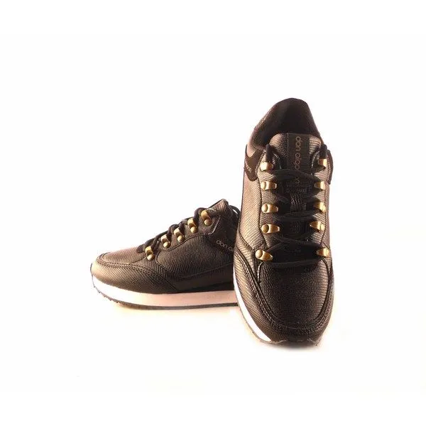 Zapatillas deportivas mujer DON ALGODON negro con cordones