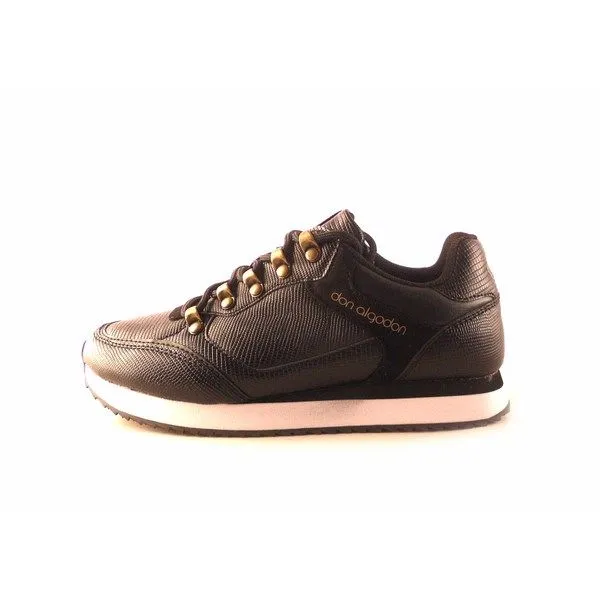 Zapatillas deportivas mujer DON ALGODON negro con cordones