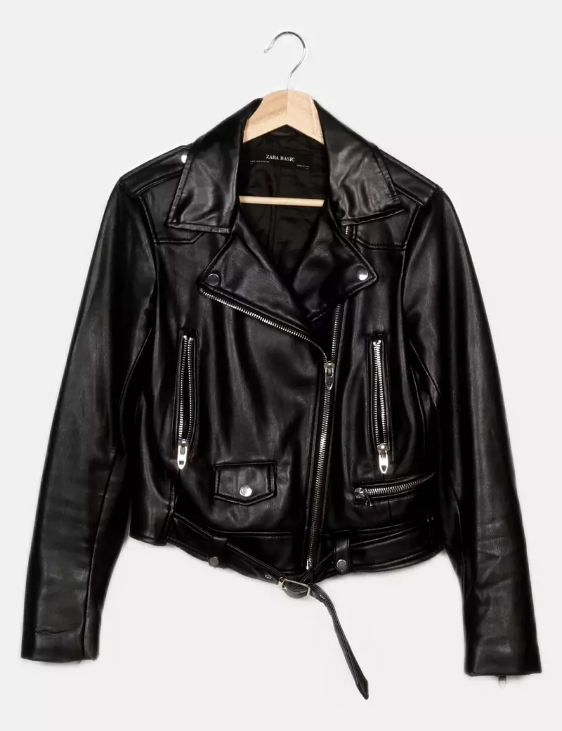 Zara Chaqueta biker Polipiel