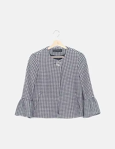 Zara Chaqueta cuadros bicolor